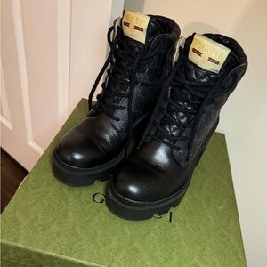 GG Ankle Boot 'Black GG Supreme' Size 7